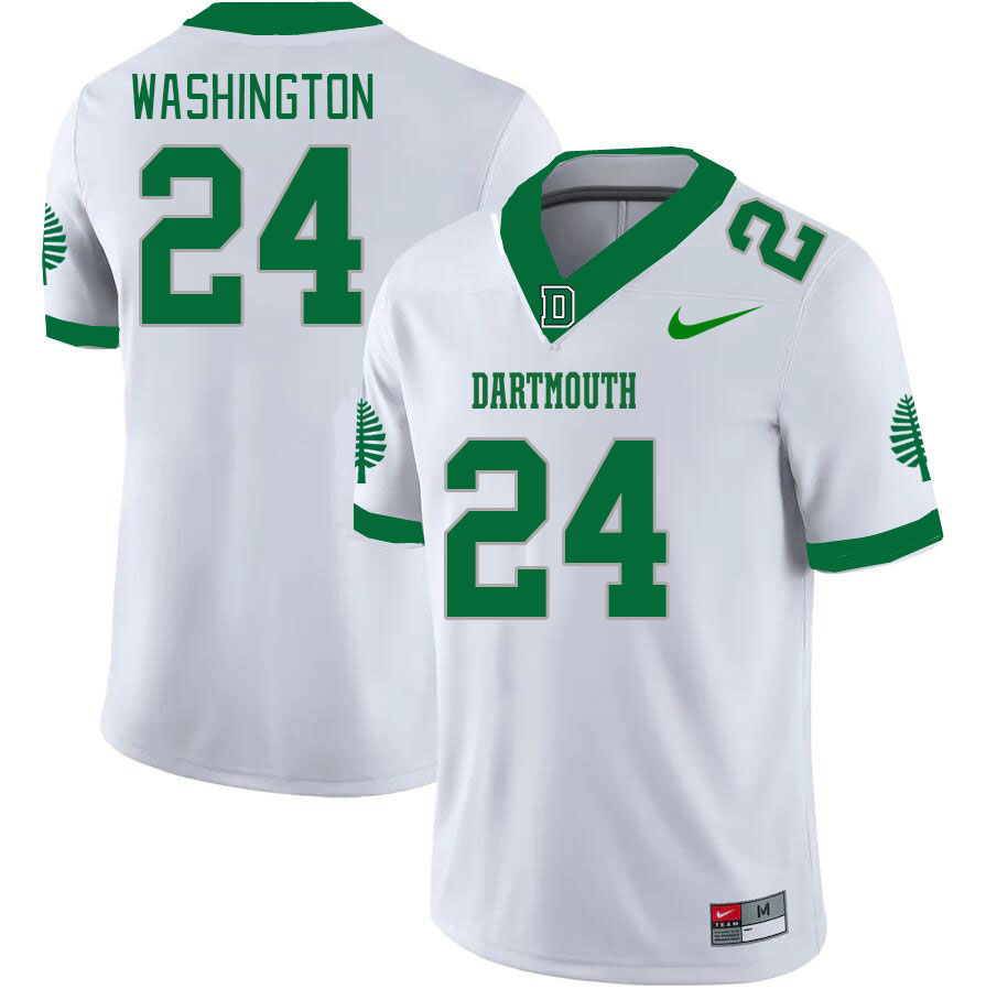 Men-Youth #24 Jordan Washington Dartmouth Big Green 2023 College Football Jerseys Stitched Sale-Whit